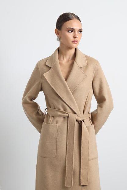 Moxe 100% Virgin Wool Camel Coat