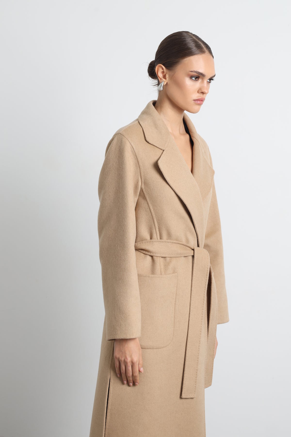 Moxe 100% Virgin Wool Camel Coat