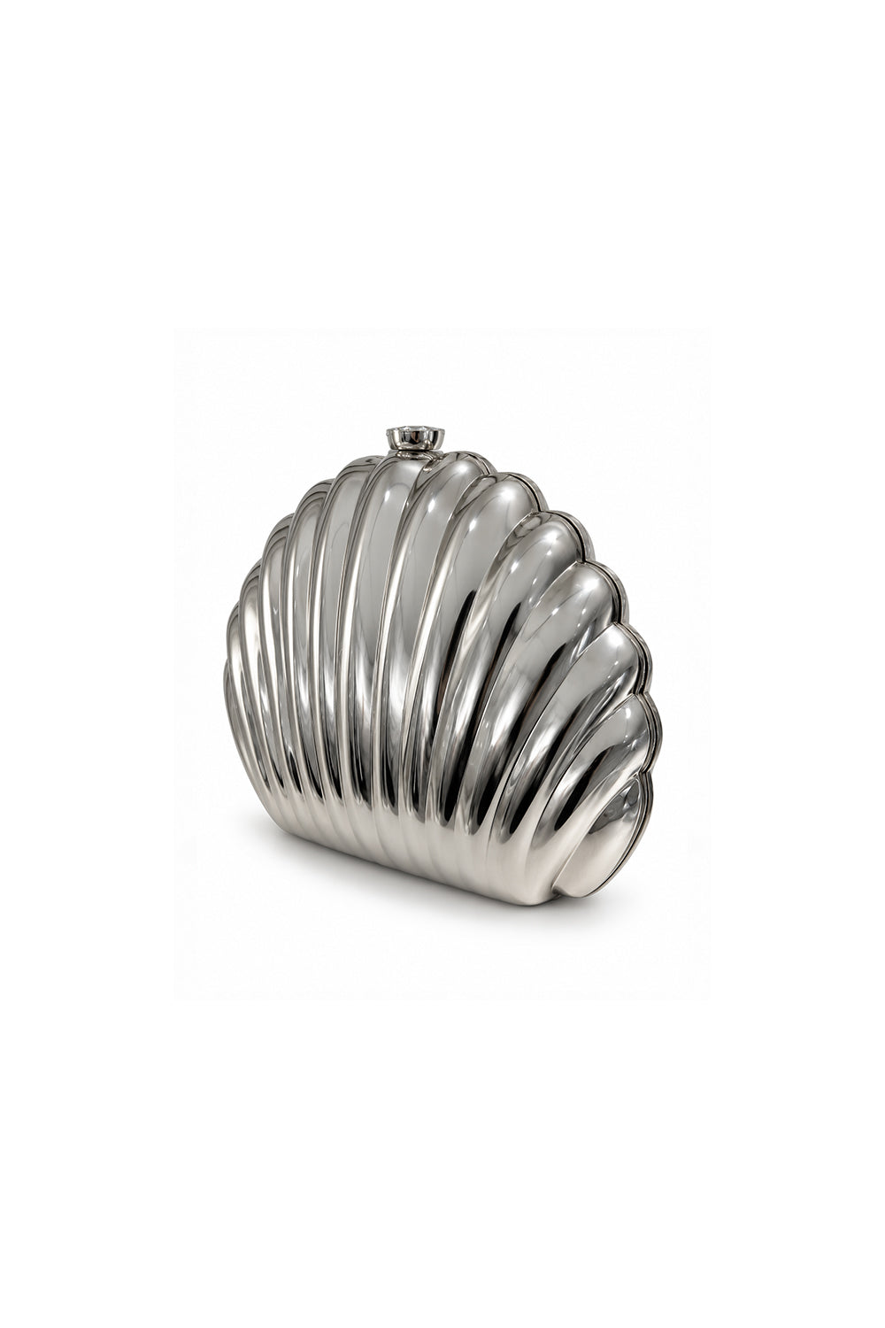 Nacra Gümüş Renk Deniz Kabuğu Formlu Metal Clutch Çanta