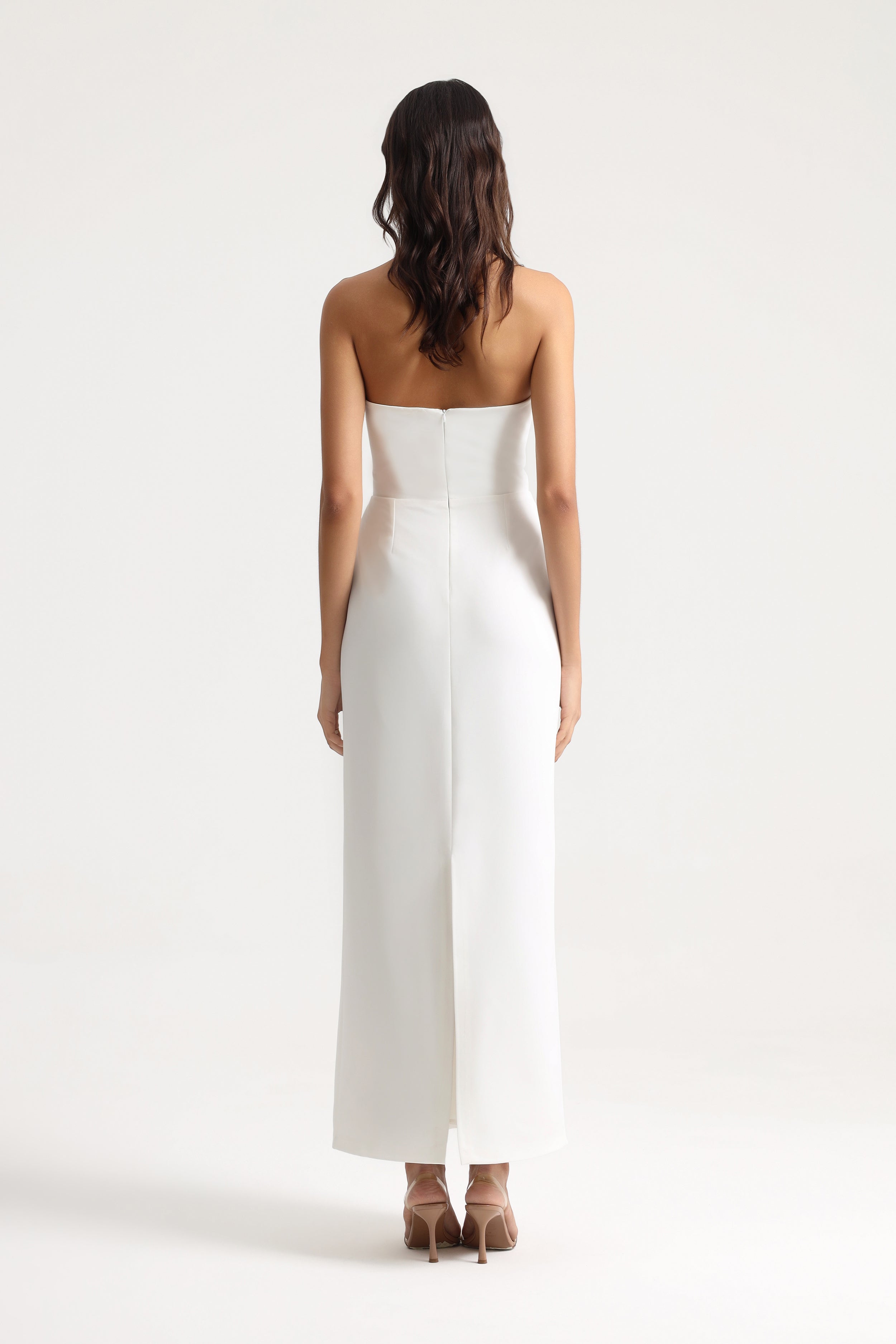 Nalia Halter Neck Maxi White Dress