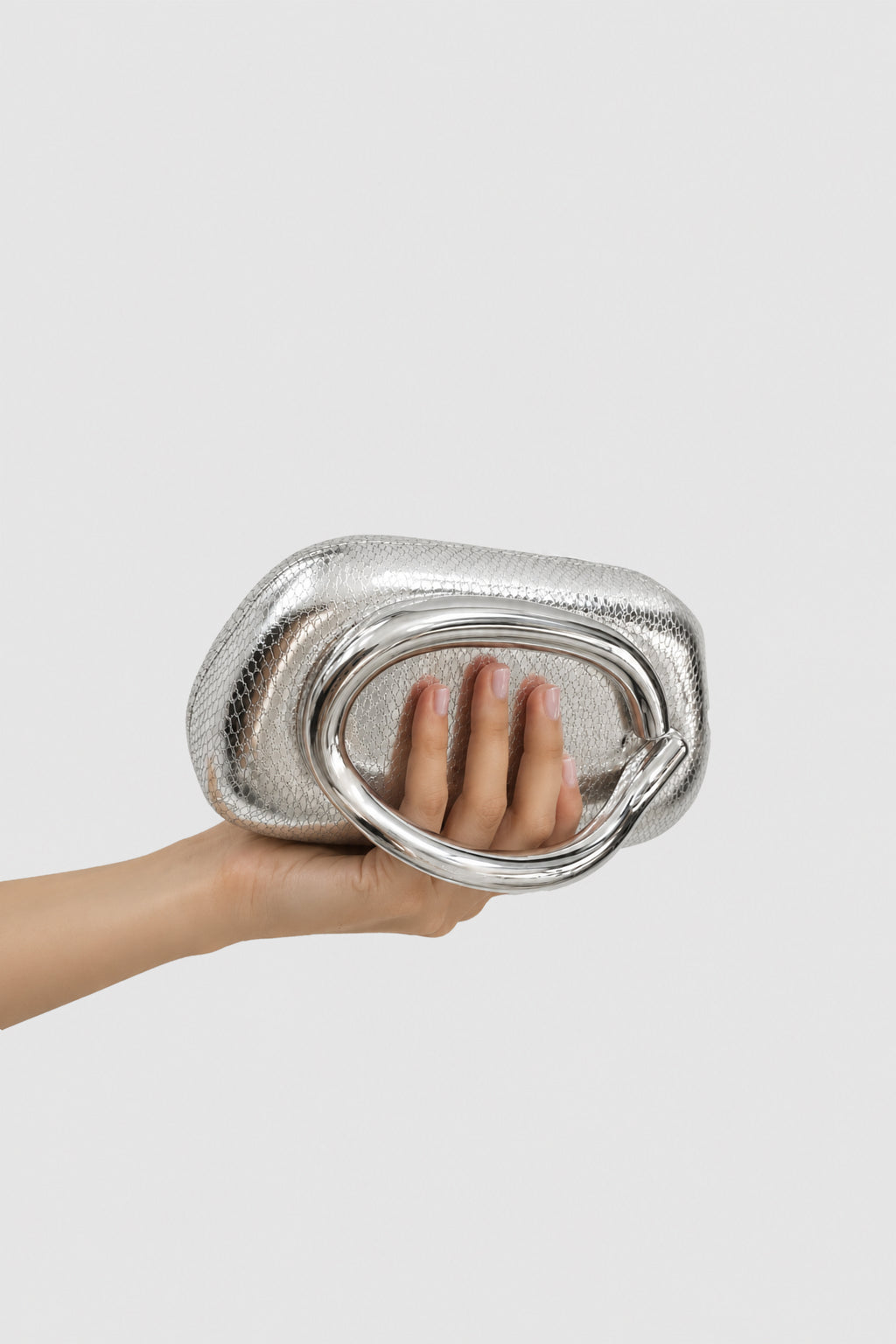 Siena Silver Clutch Bag