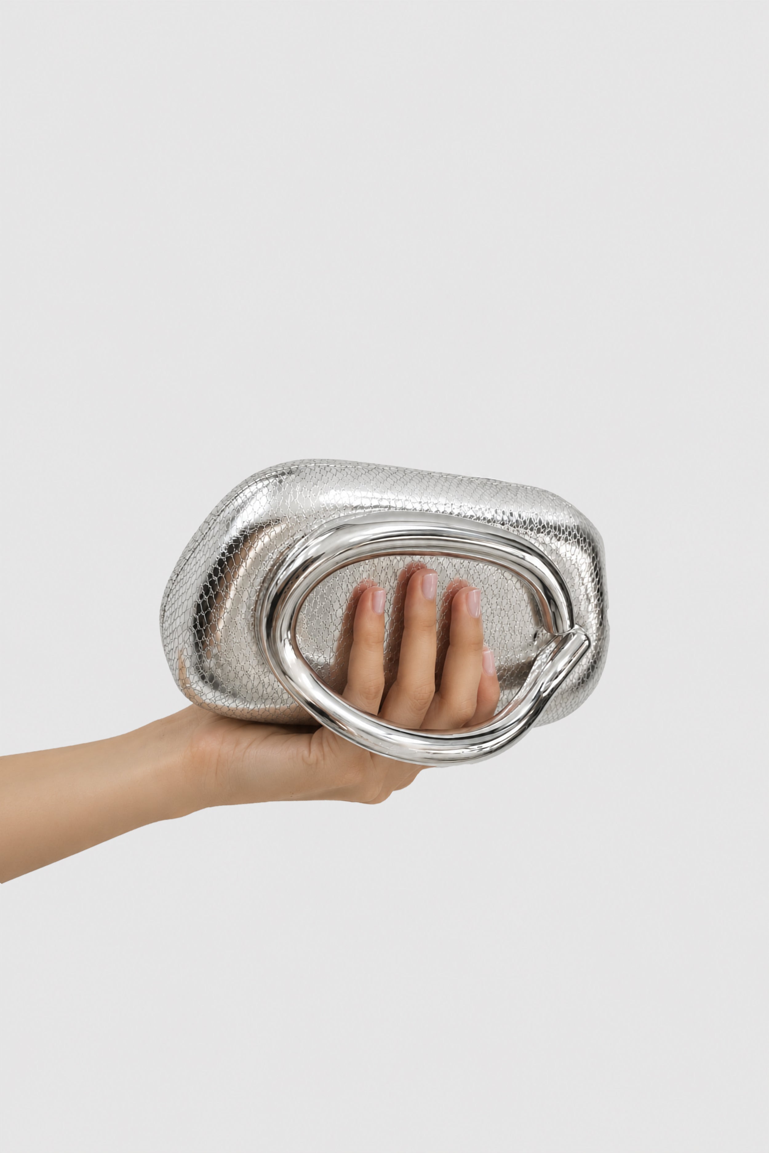 Siena Silver Clutch Bag