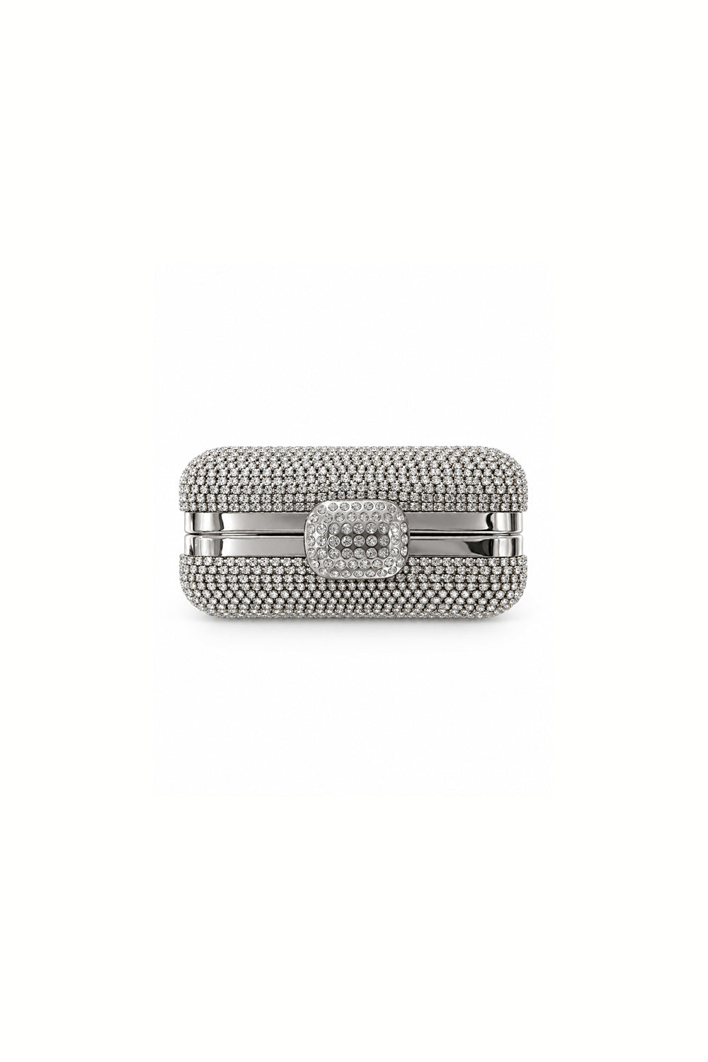 Noir Silver Embellished Clutch