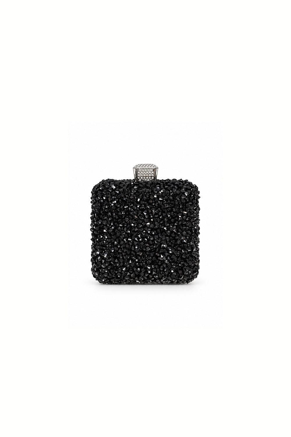 Noir Black Crystal Embellished Clutch