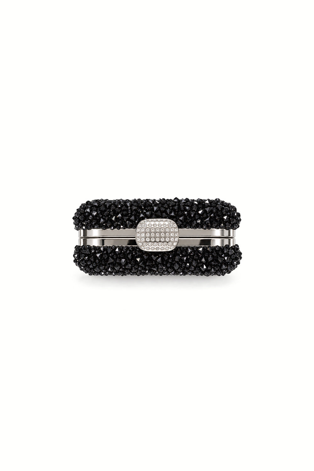 Noir Black Crystal Embellished Clutch