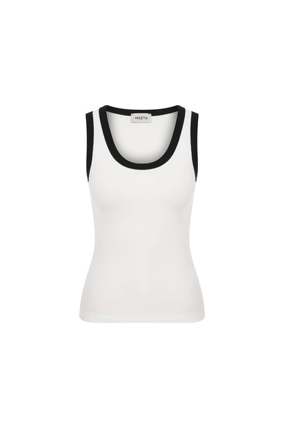 Nomia White and Black Tank Top