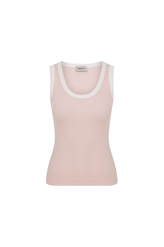 Nomia Pink and White Tank Top
