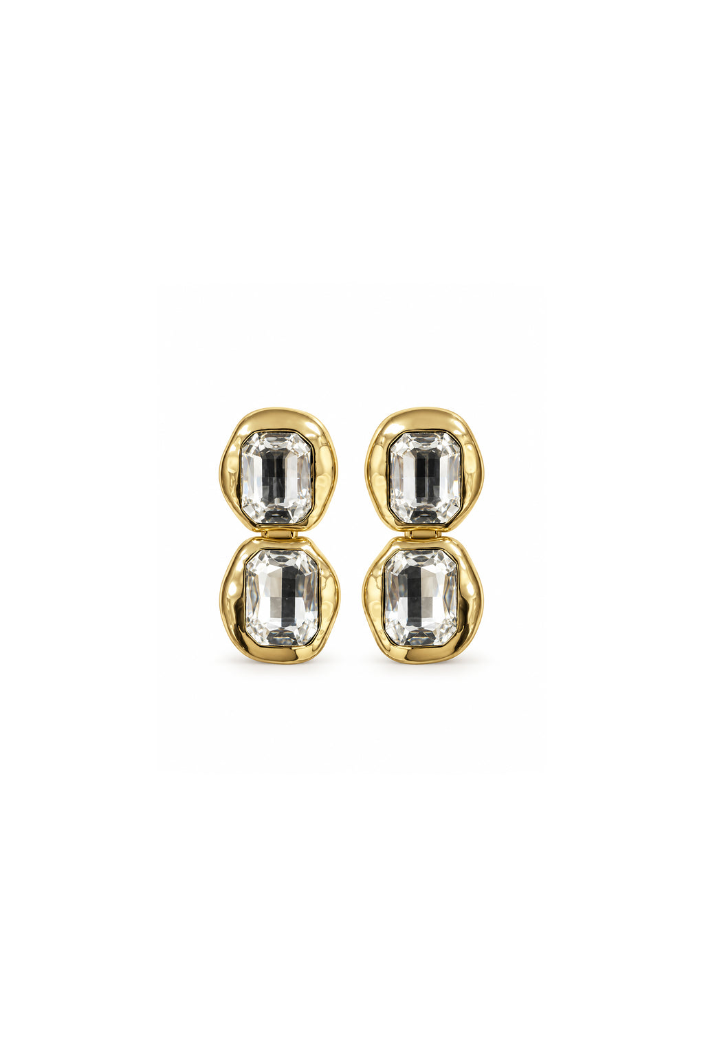 Onyx Crystal Gold-Tone Geometric Drop Earrings