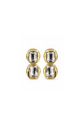 Onyx Crystal Gold-Tone Geometric Drop Earrings