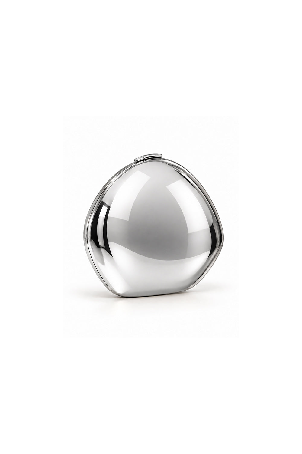 Opela Gümüş Renk Oval Metal Clutch Çanta