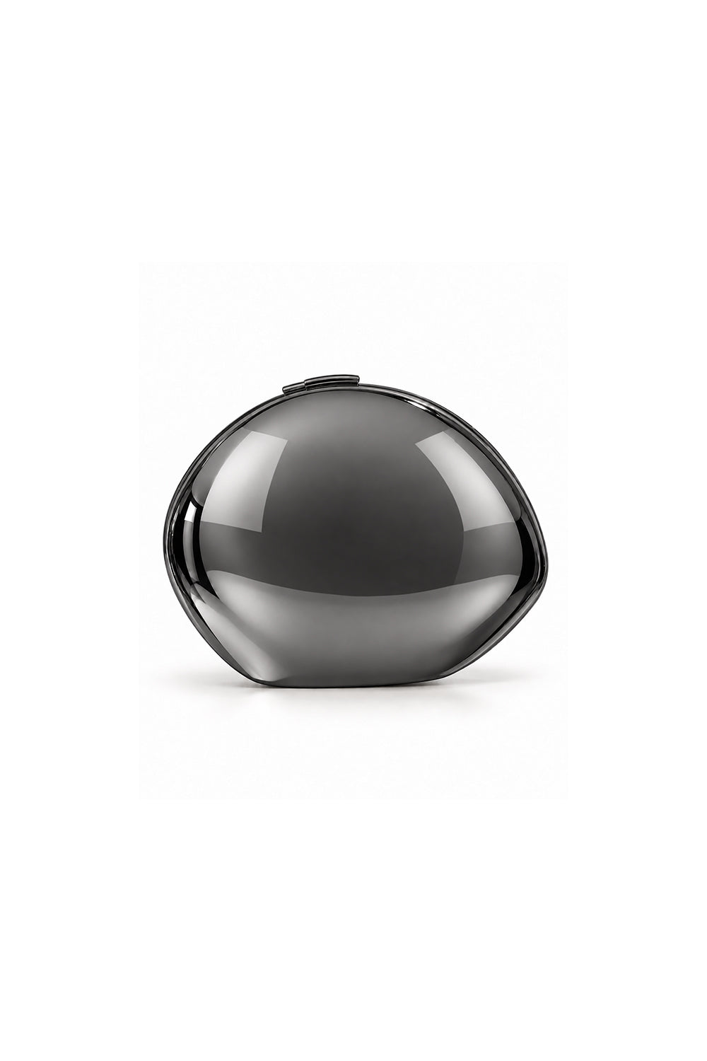 Opela Gunmetal Oval Metal Clutch Bag