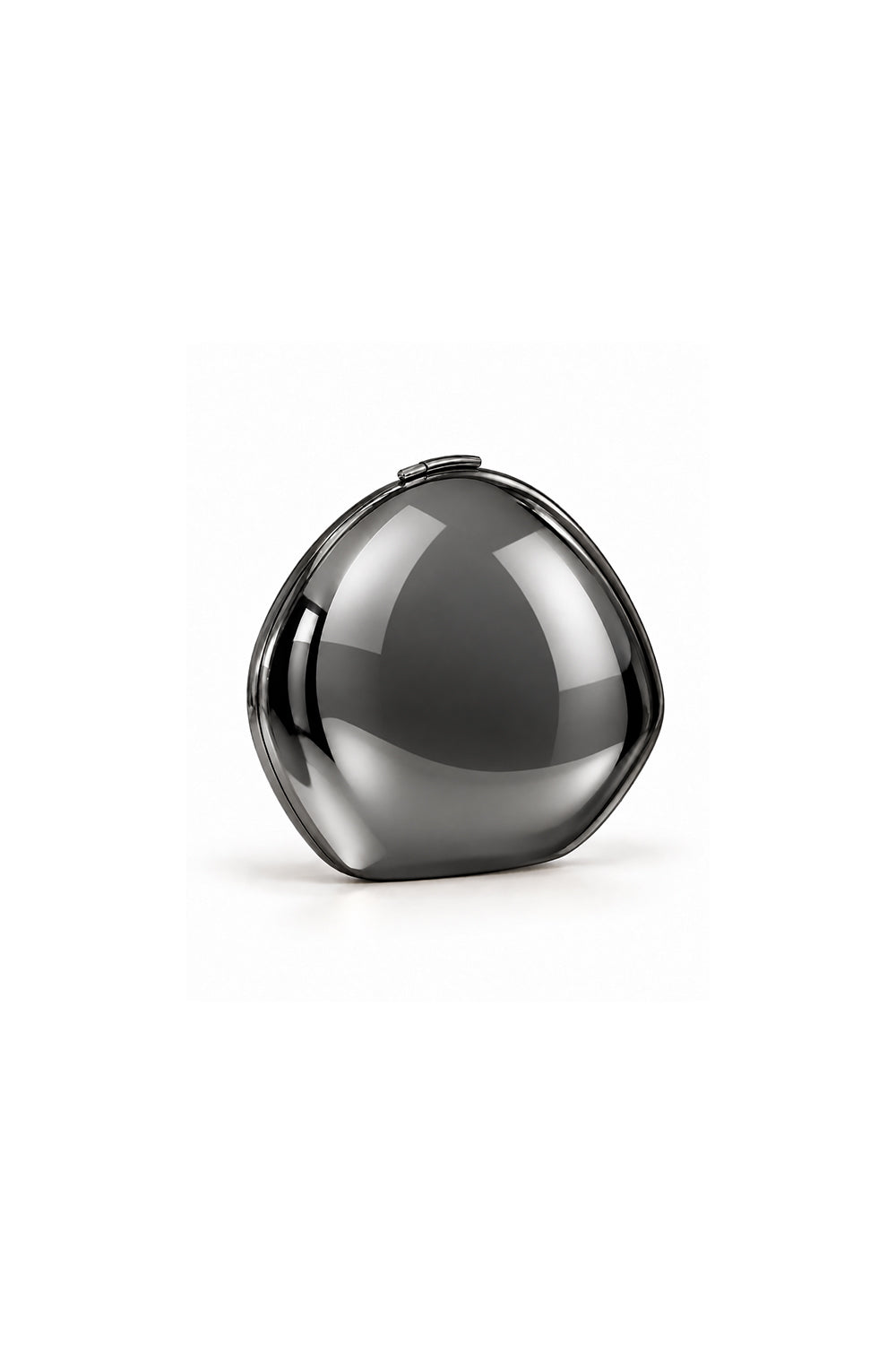 Opela Gunmetal Oval Metal Clutch Bag