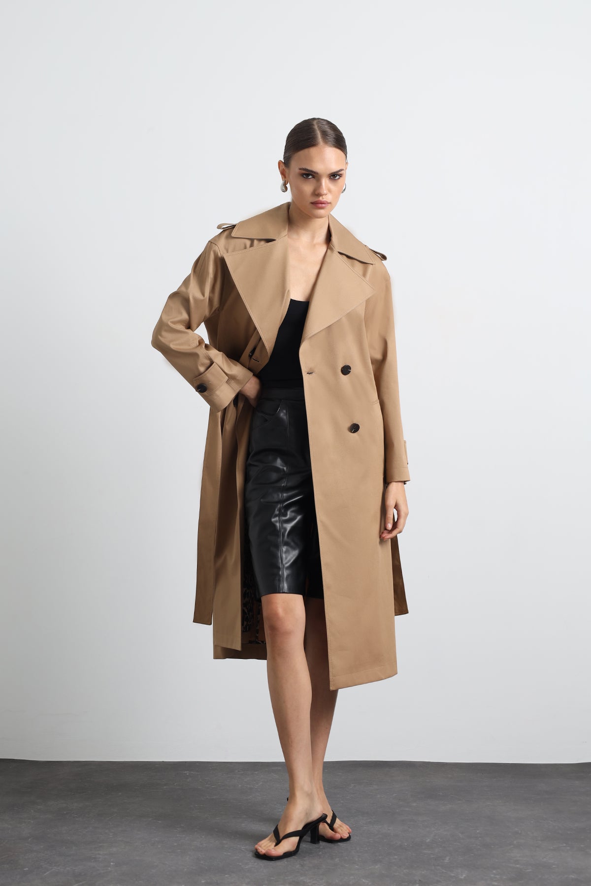 Orsay Camel Maxi Trench Coat