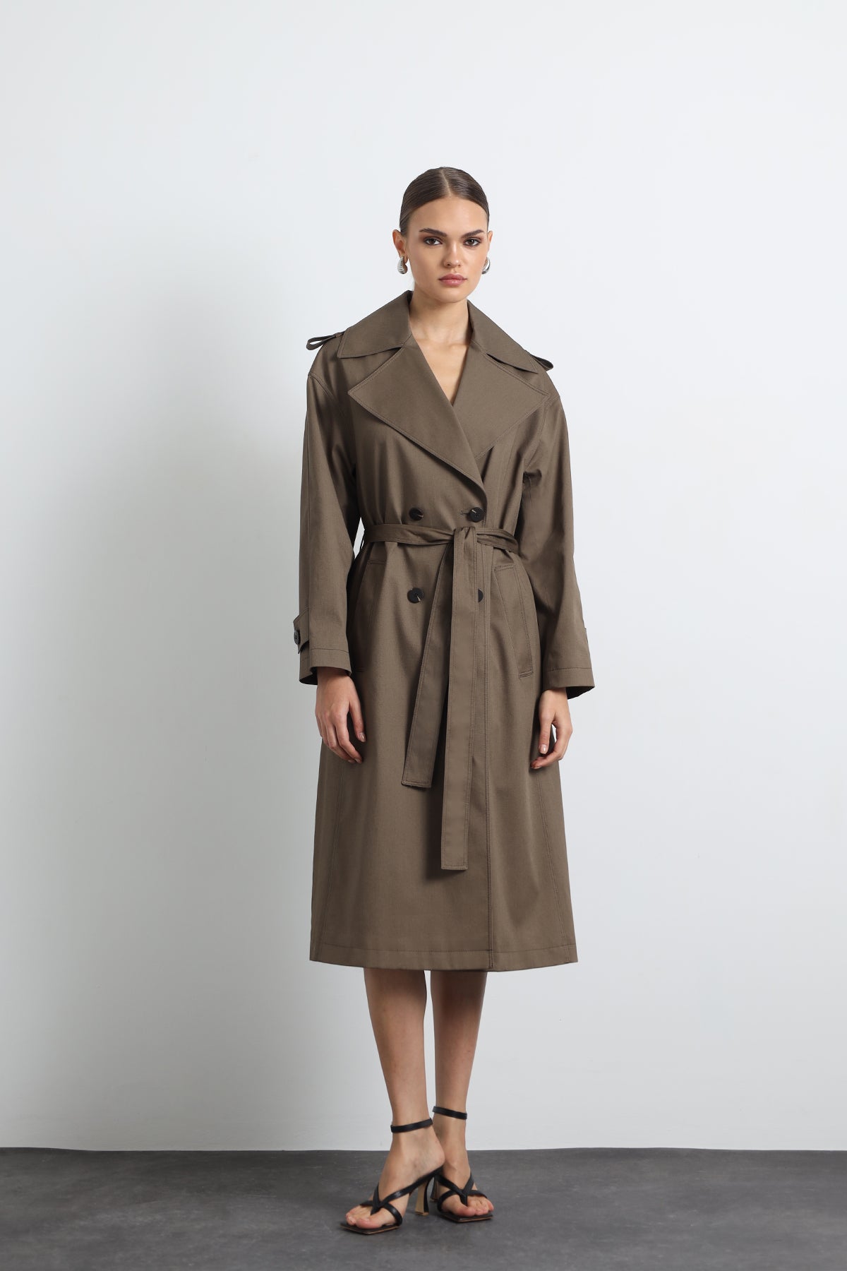Orsay Green Maxi Trench Coat