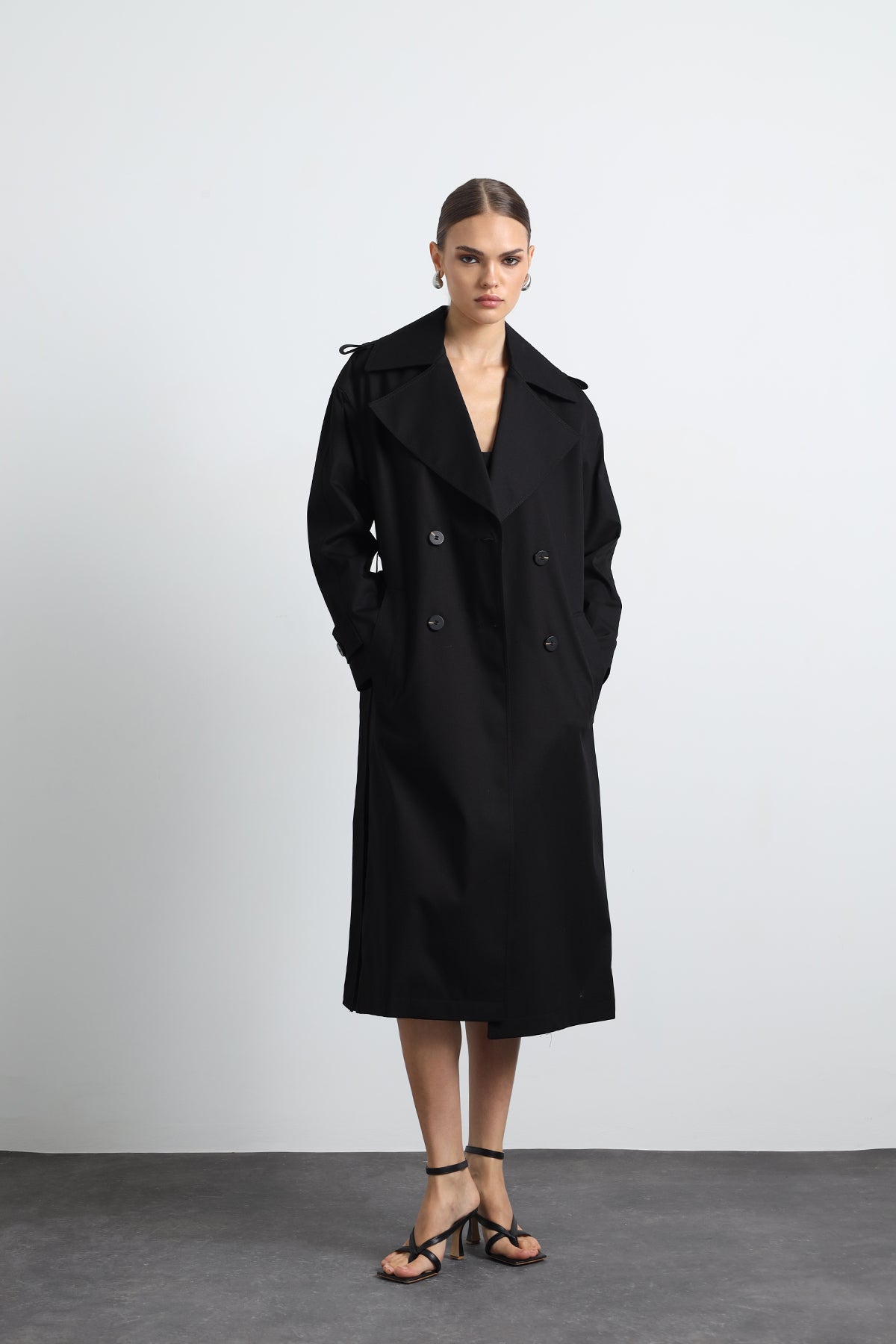 Orsay Black Maxi Trench Coat