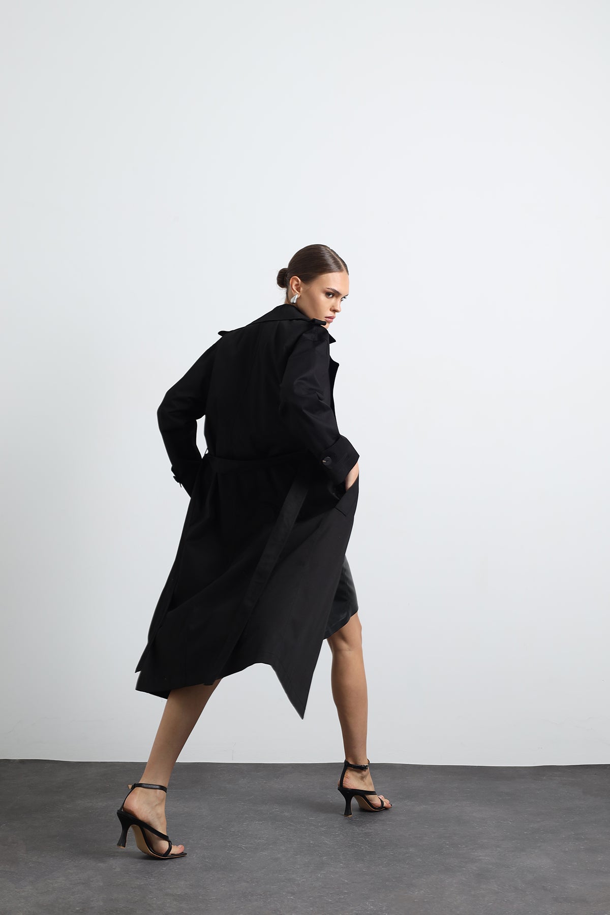 Orsay Black Maxi Trench Coat