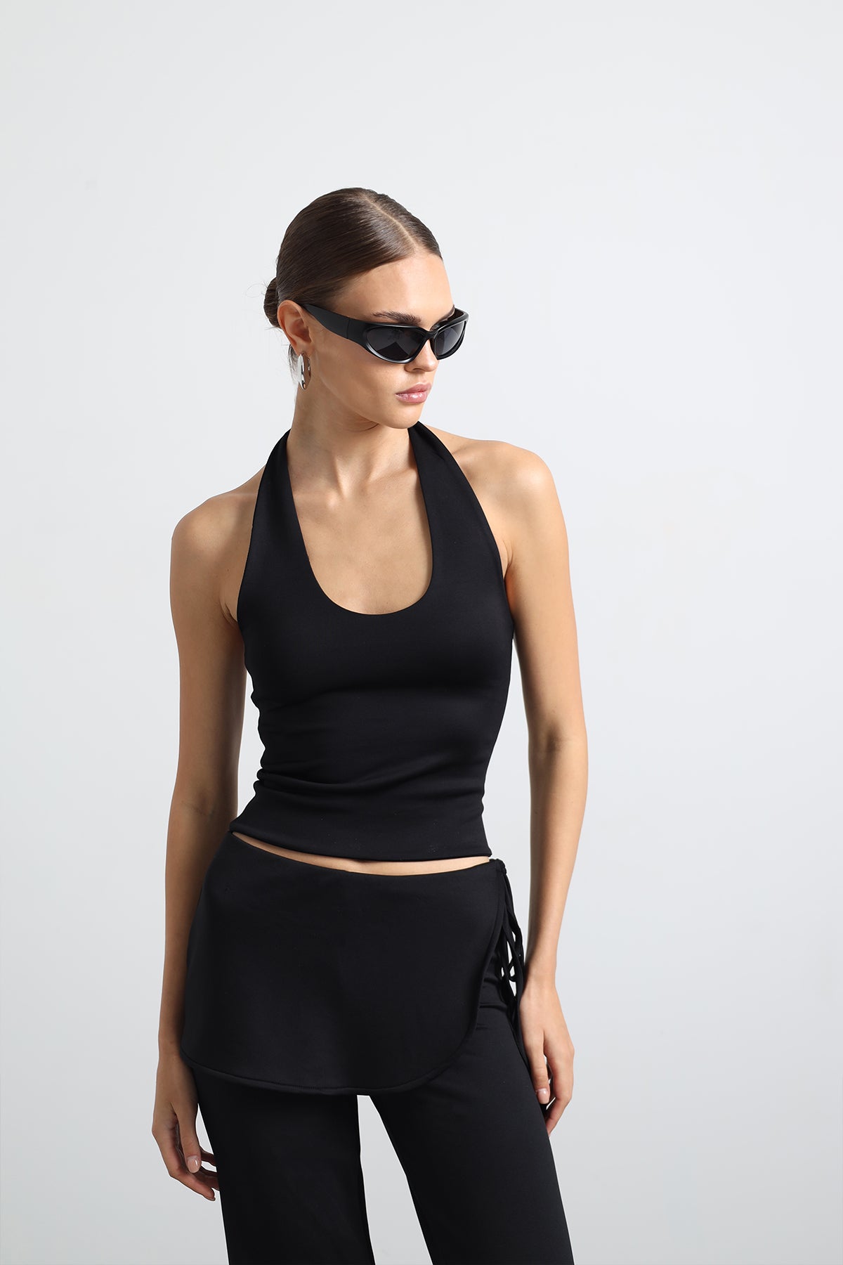 Orsine Etekli Siyah Pantolon