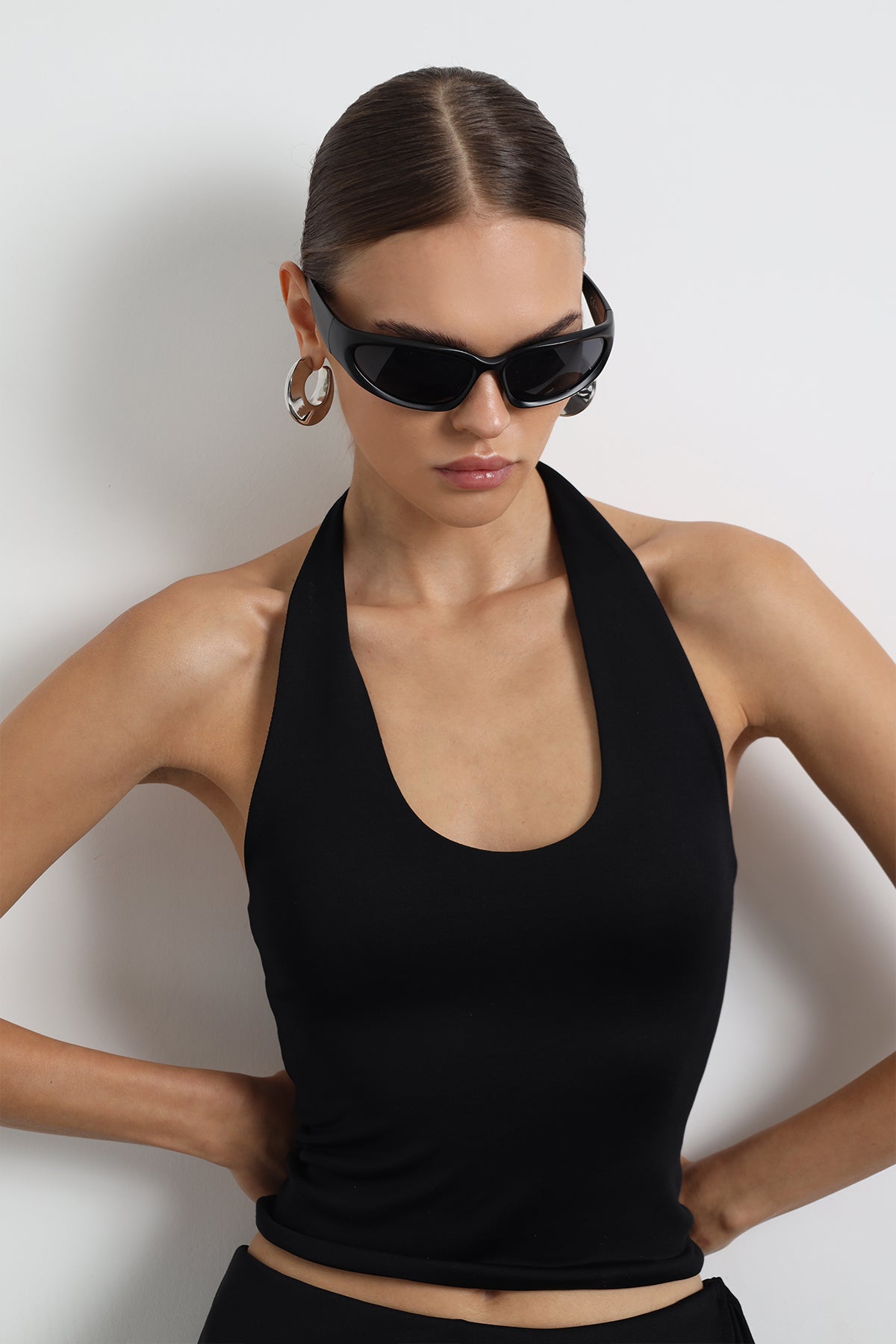 Zyra Halter Neck Black Top