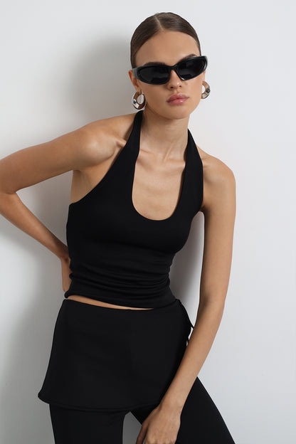 Orsine Etekli Siyah Pantolon