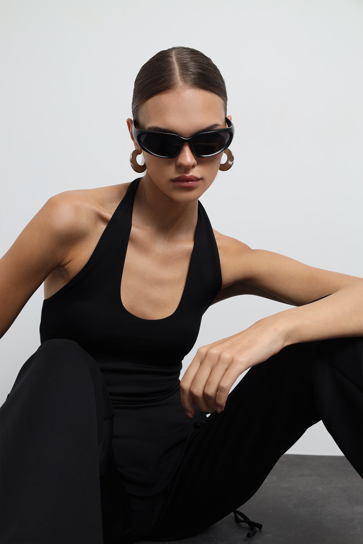 Orsine Etekli Siyah Pantolon