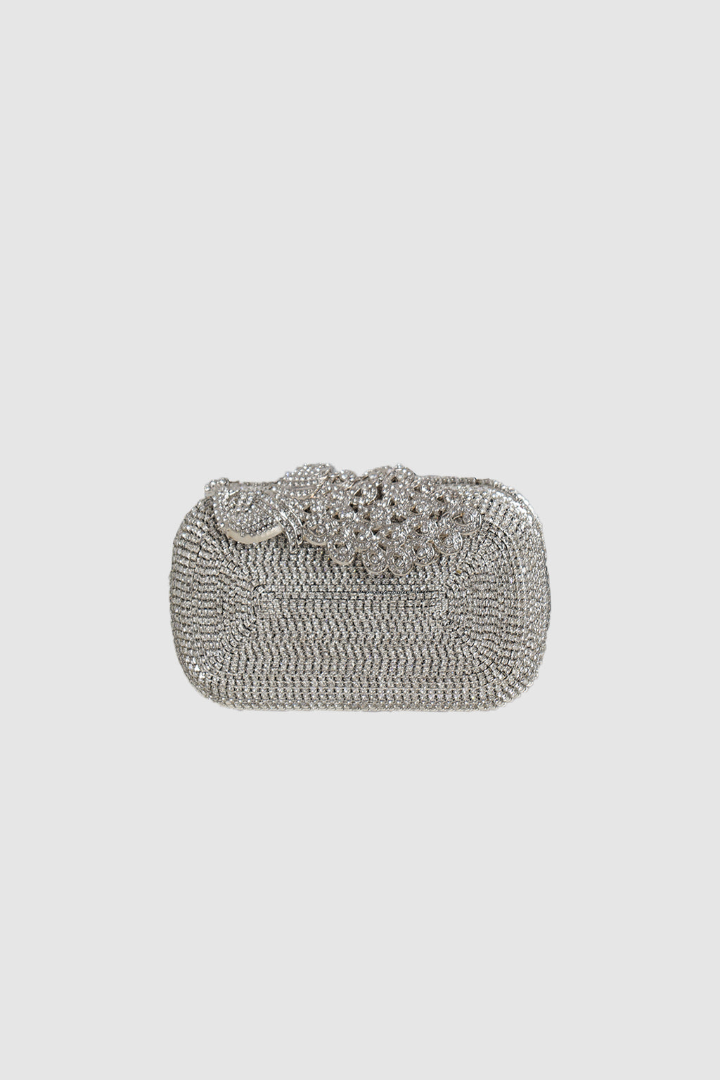 Peaco Silver Crystal Evening Clutch