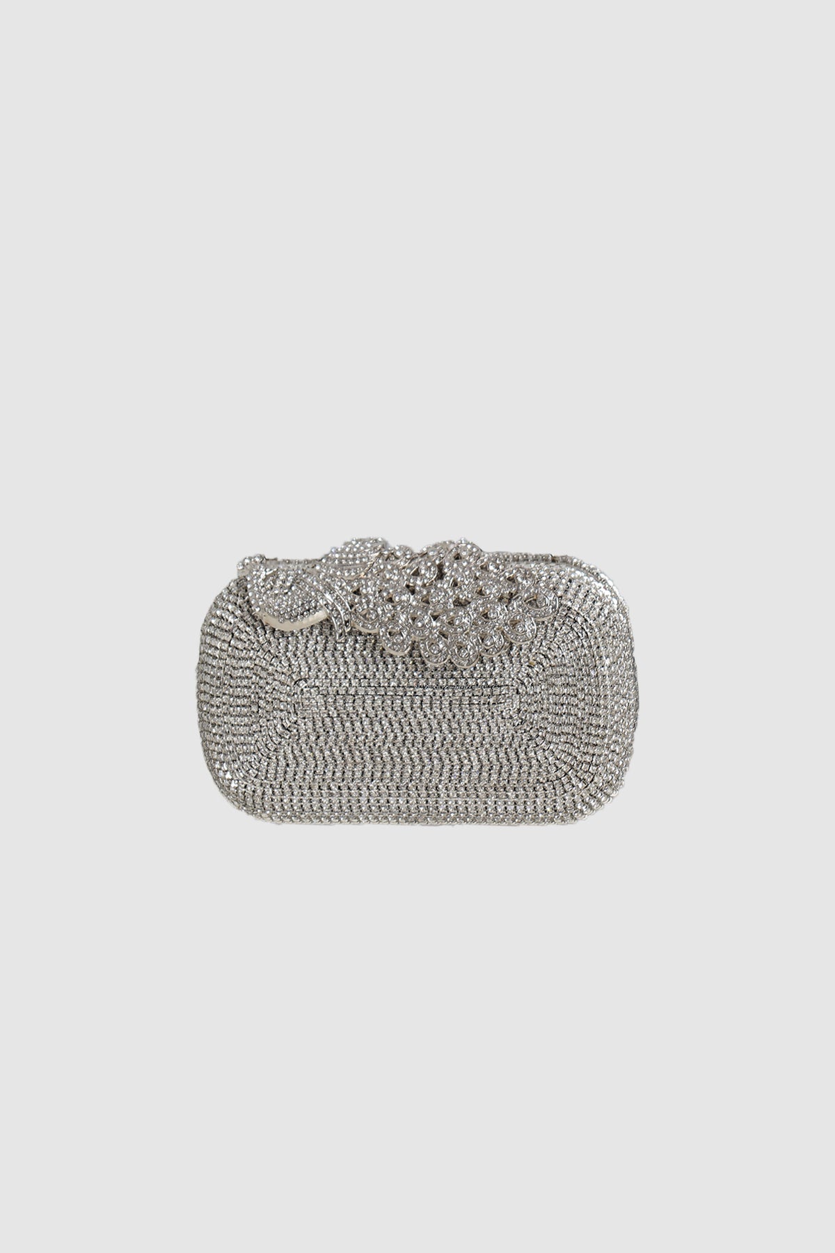 Peaco Silver Crystal Evening Clutch