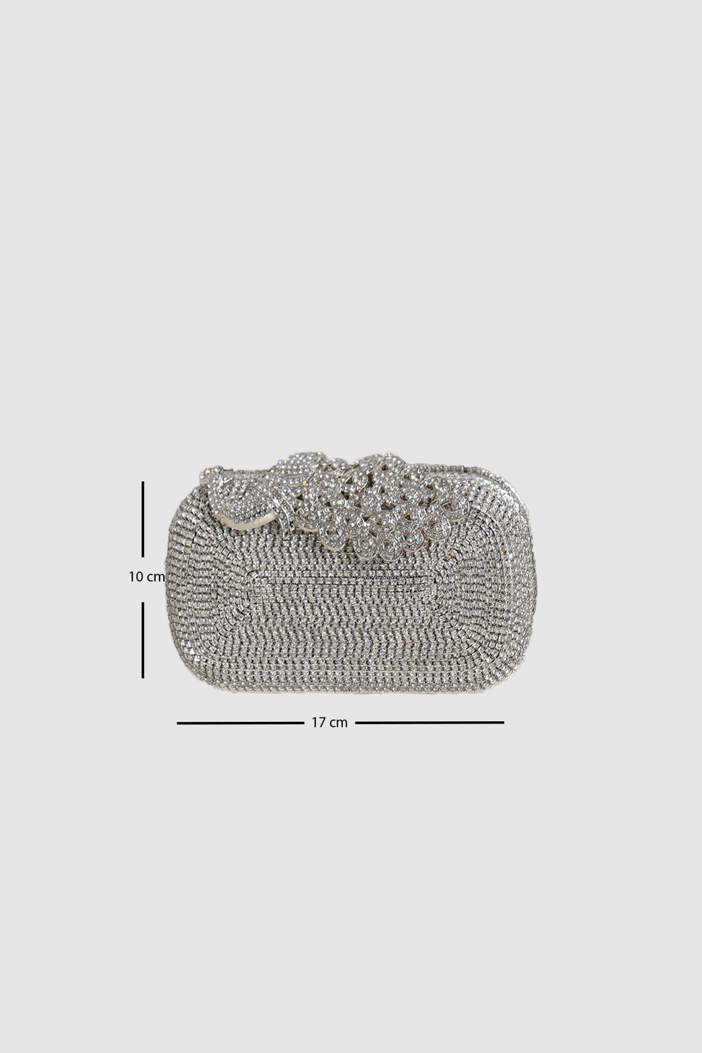 Peaco Silver Crystal Evening Clutch
