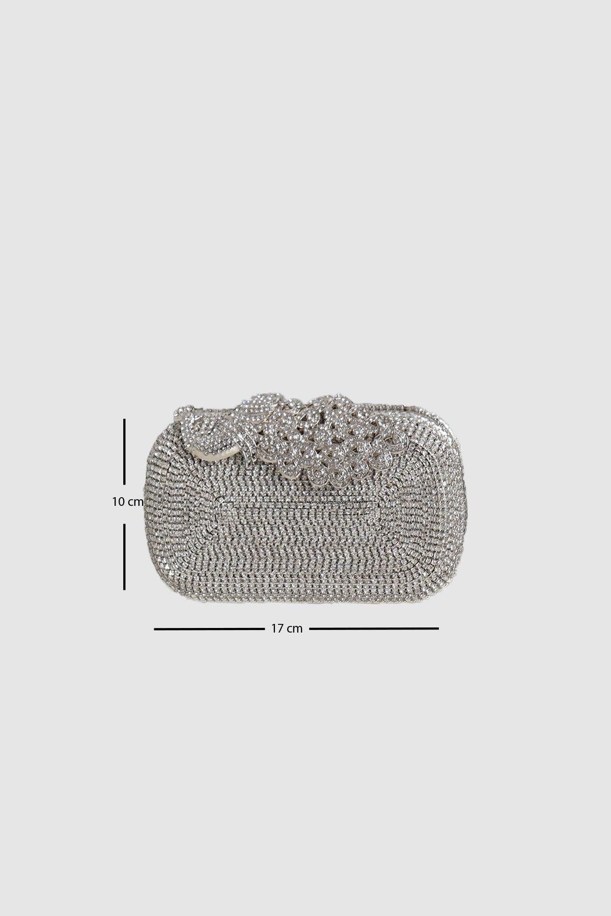 Peaco Silver Crystal Evening Clutch