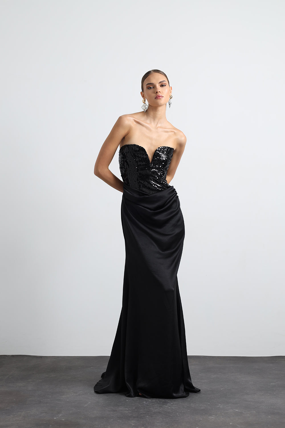 Ravelle Draped Maxi Corset Dress