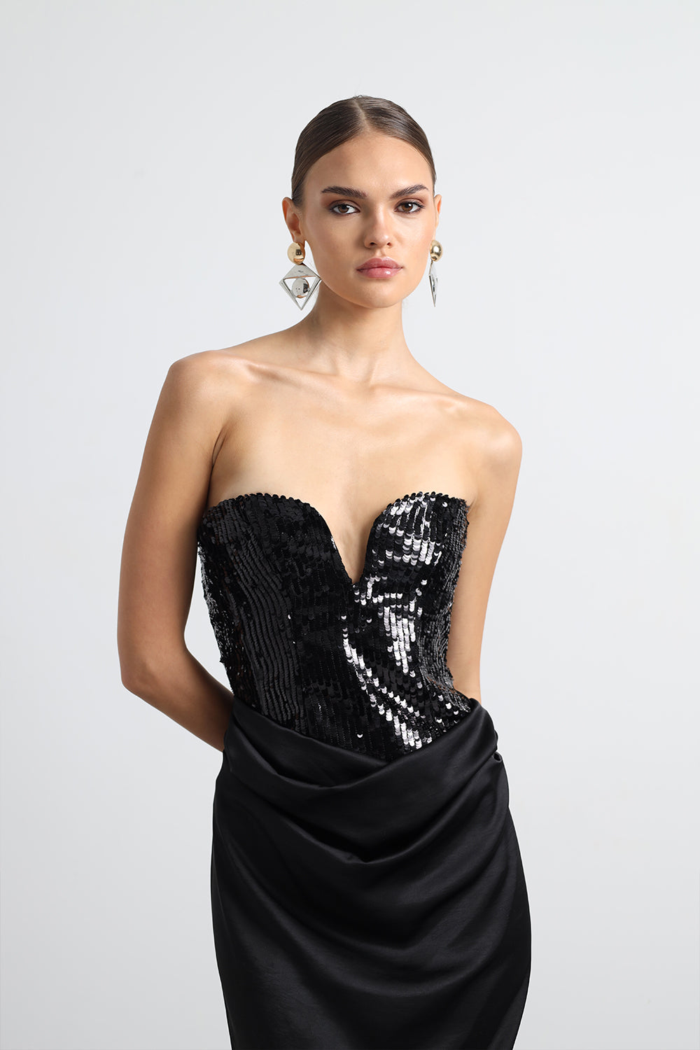 Ravelle Draped Maxi Corset Dress