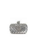 Rosa Silver Rose Metal Clutch