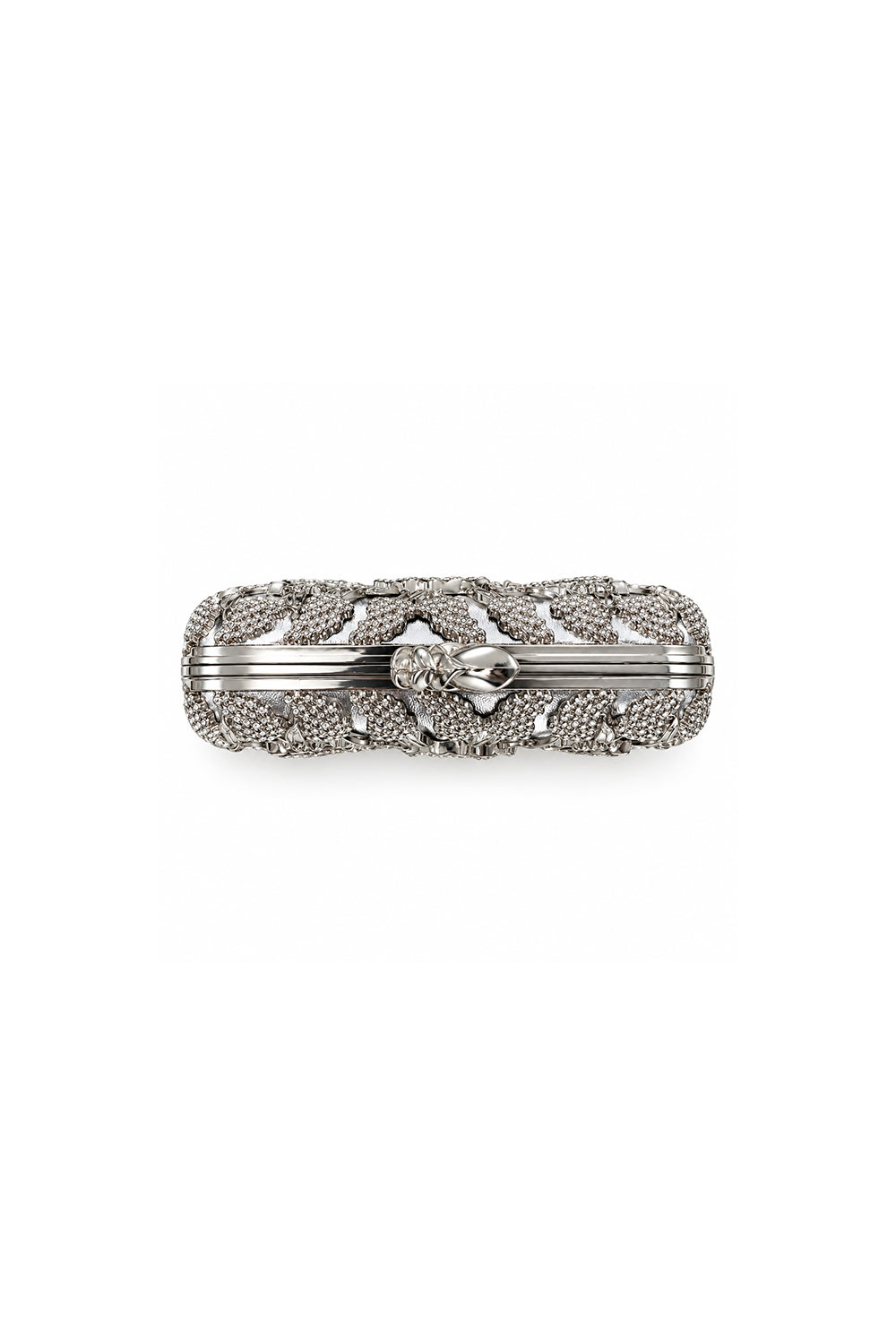 Rosa Silver Rose Metal Clutch