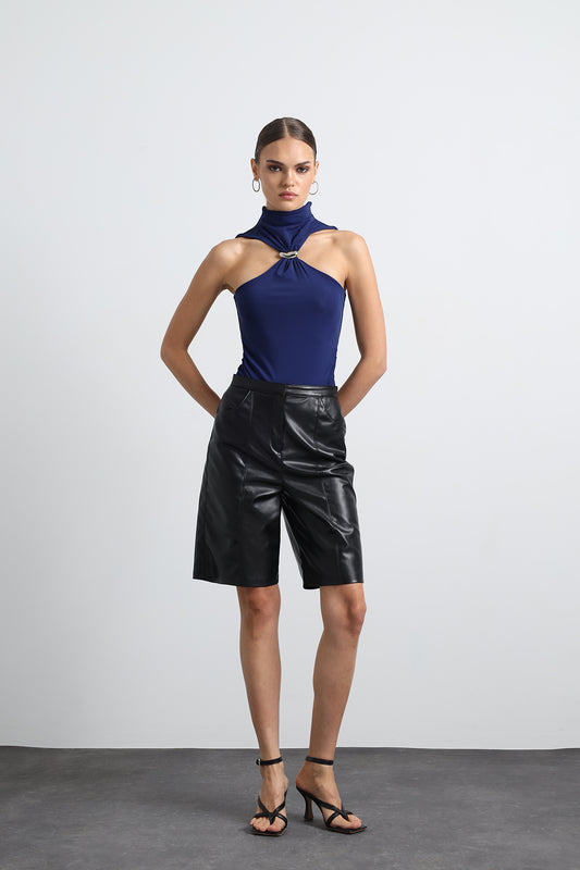Zenna Vegan Leather Bermuda Shorts