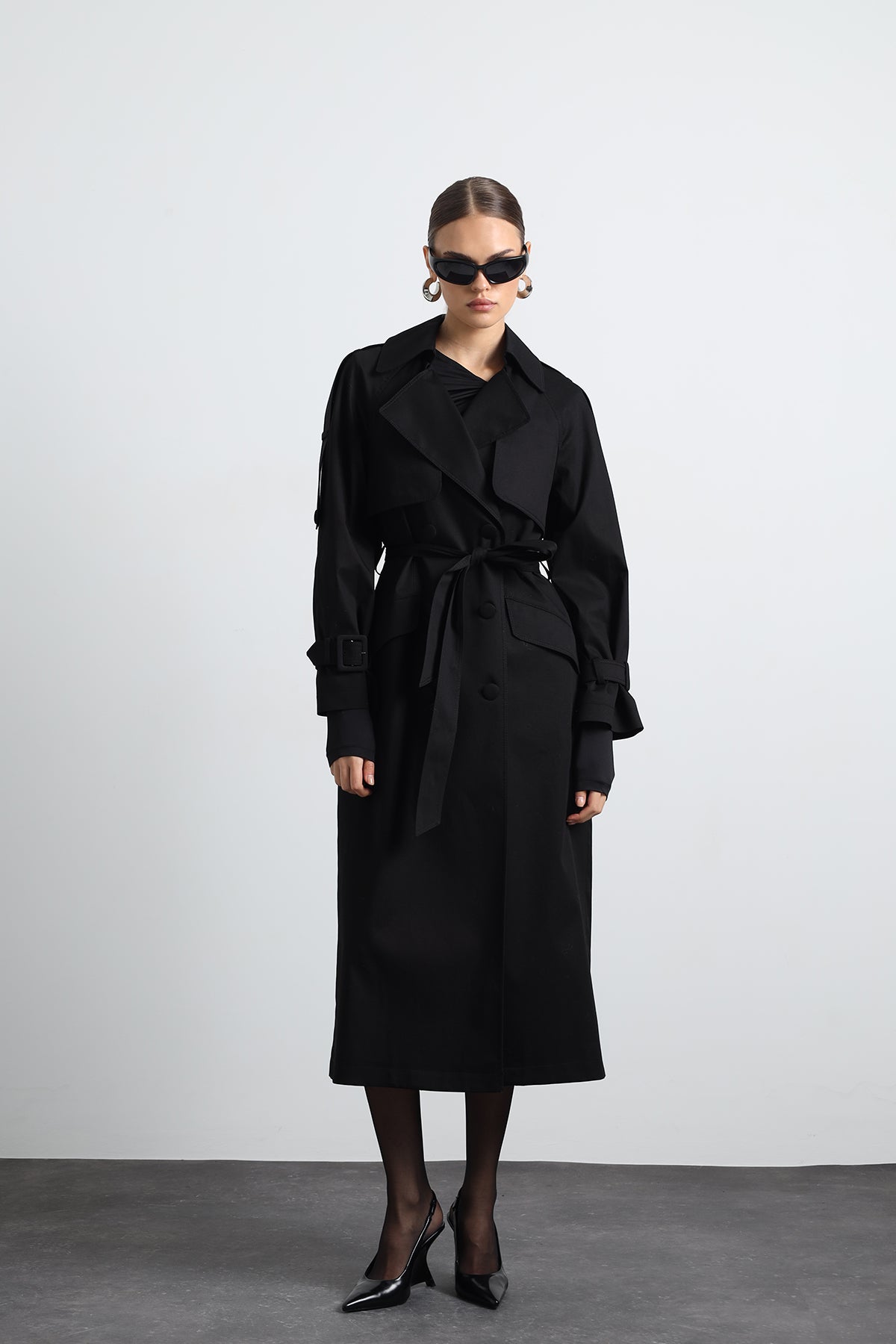 Savrin Black Trench Coat