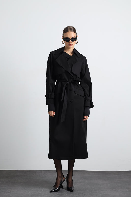 Savrin Black Trench Coat
