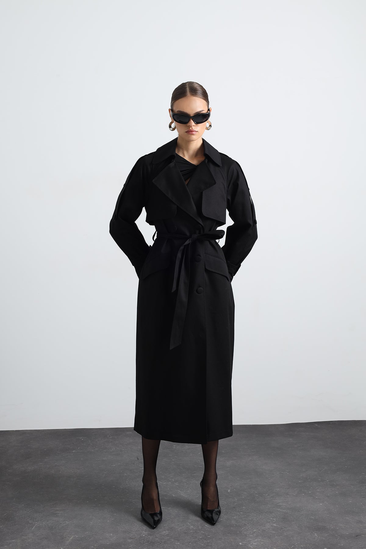 Savrin Black Trench Coat
