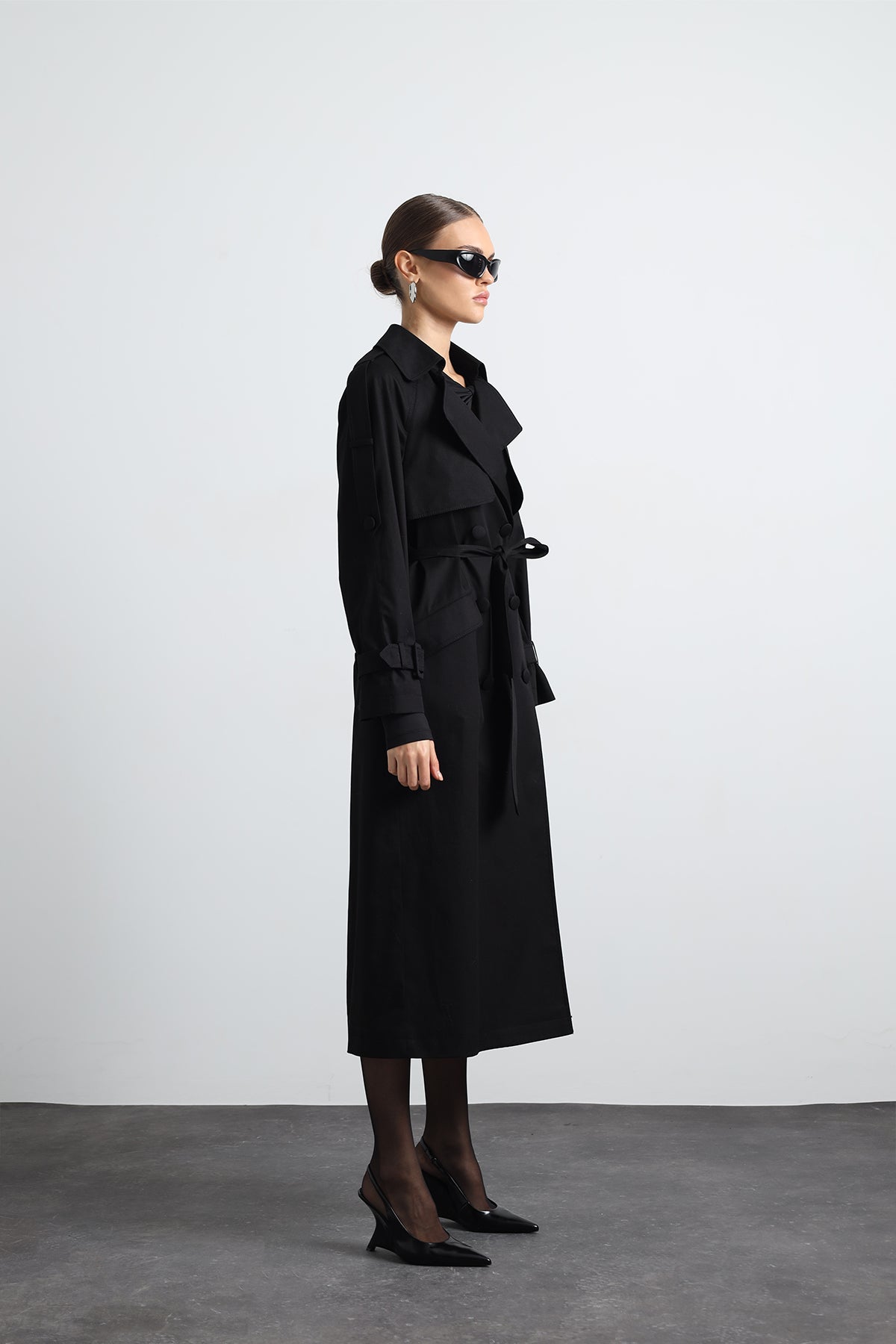 Savrin Black Trench Coat