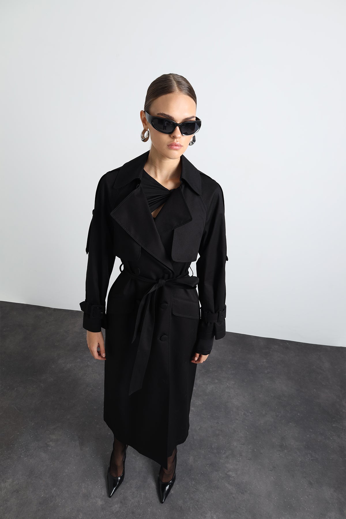 Savrin Black Trench Coat