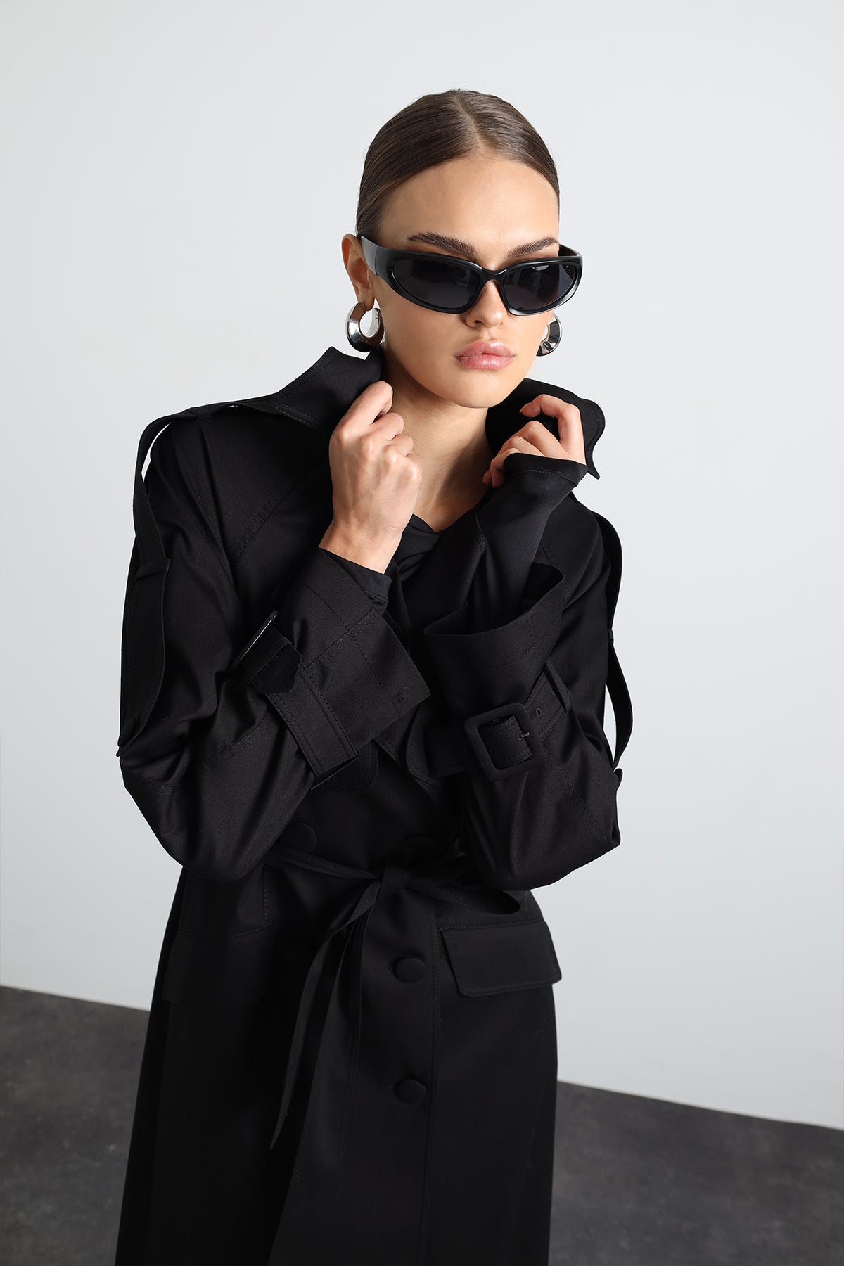 Savrin Black Trench Coat