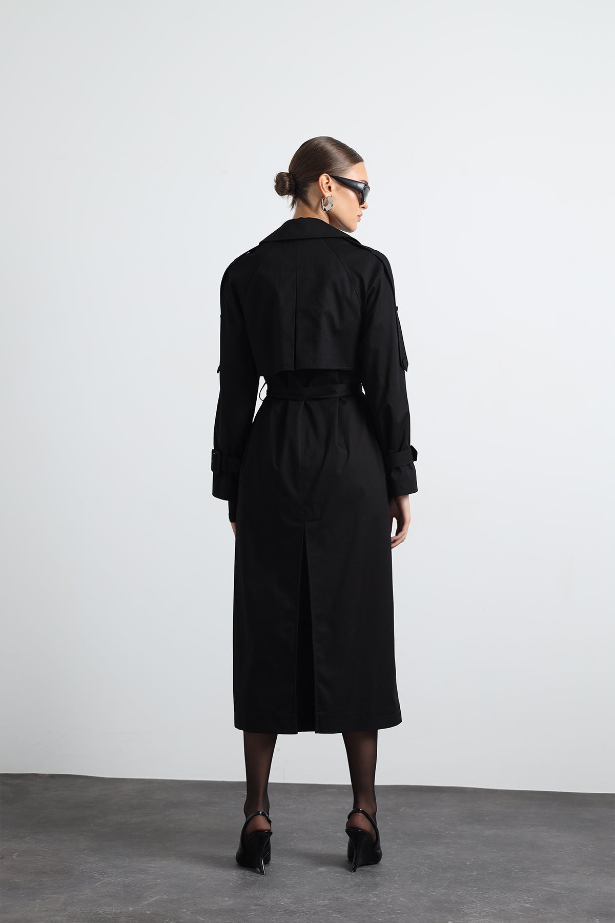 Savrin Black Trench Coat