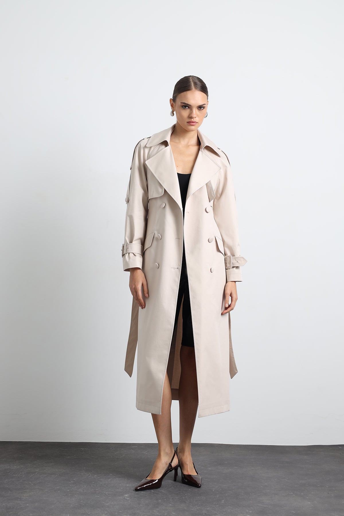 Savrin Beige Trench Coat