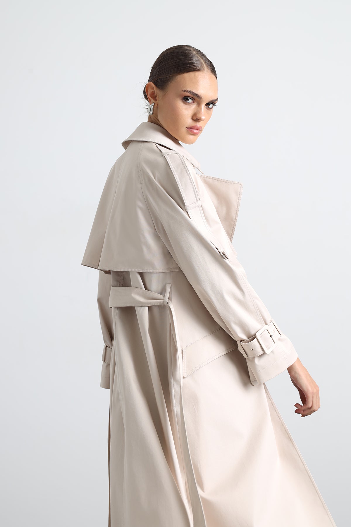 Savrin Beige Trench Coat