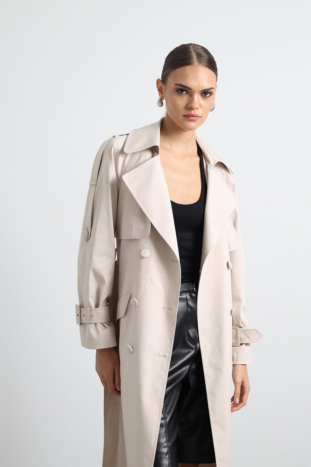 Savrin Beige Trench Coat