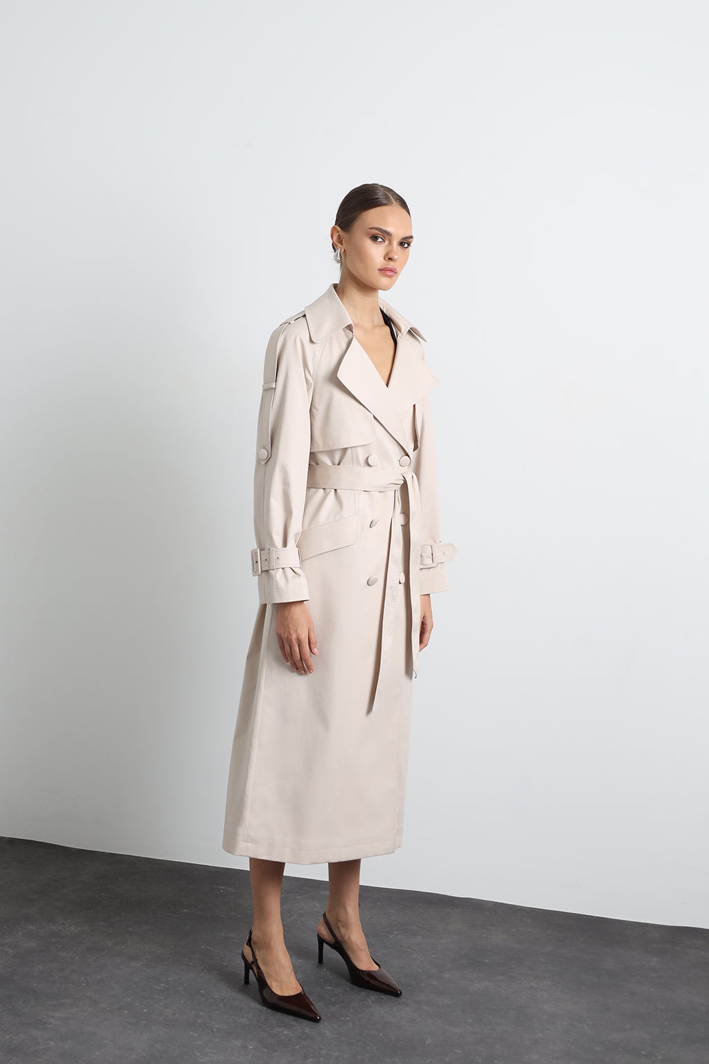 Savrin Beige Trench Coat