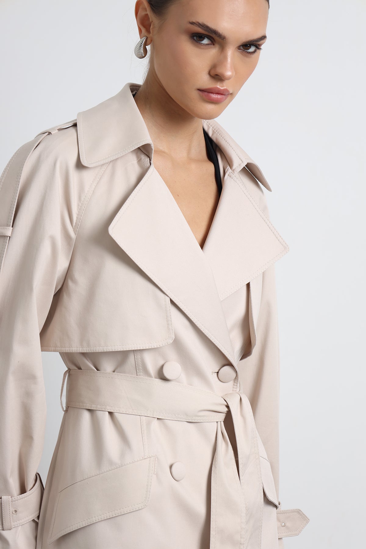 Savrin Beige Trench Coat