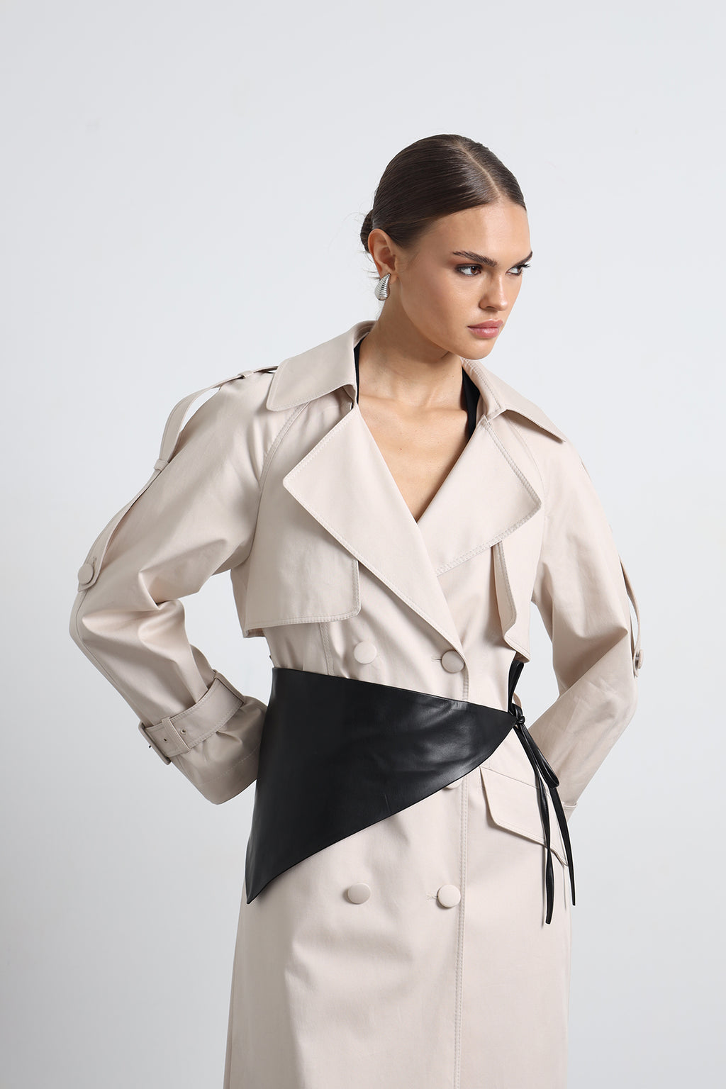 Savrin Beige Trench Coat