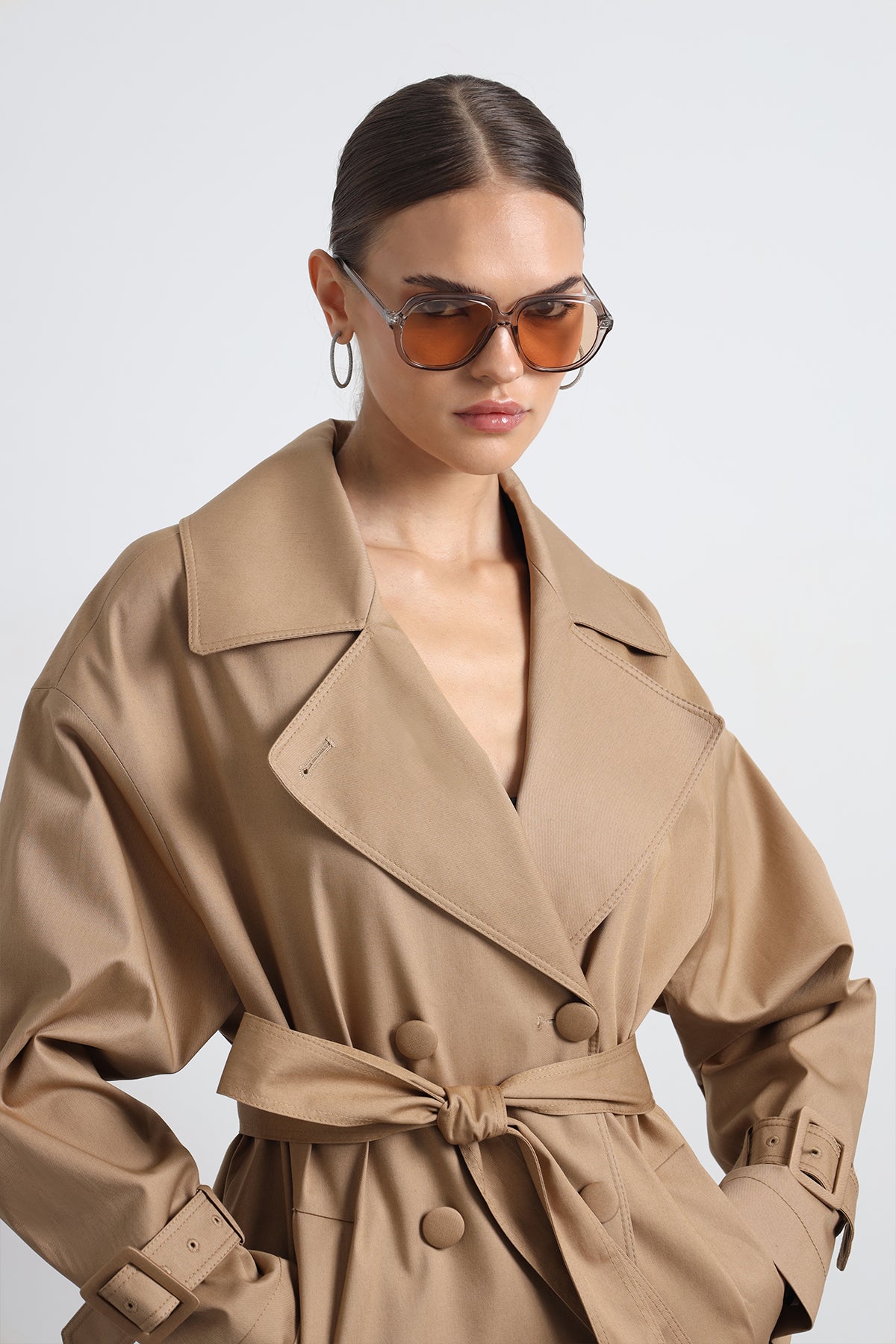 Serave Mini Camel Trench Coat
