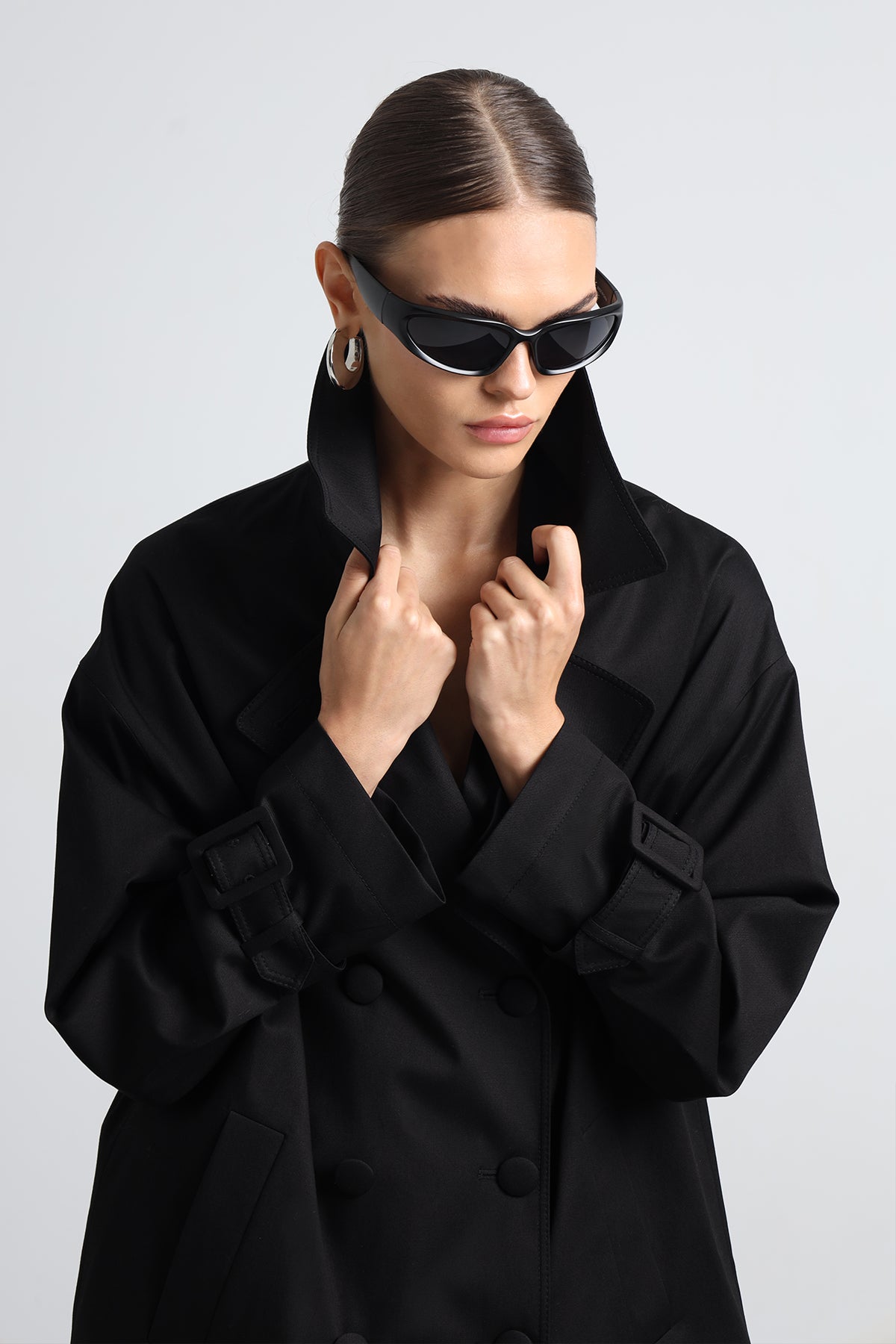Serave Mini Black Trench Coat