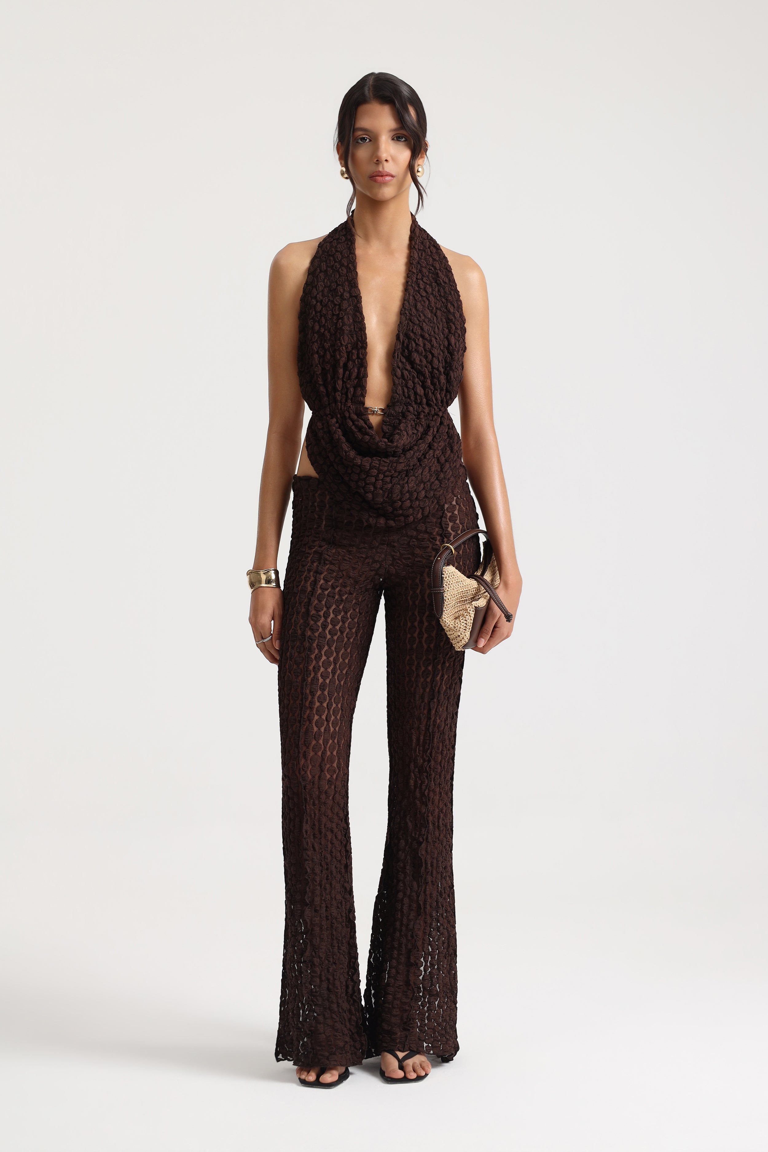 Luma Brown Lace Beach Pants
