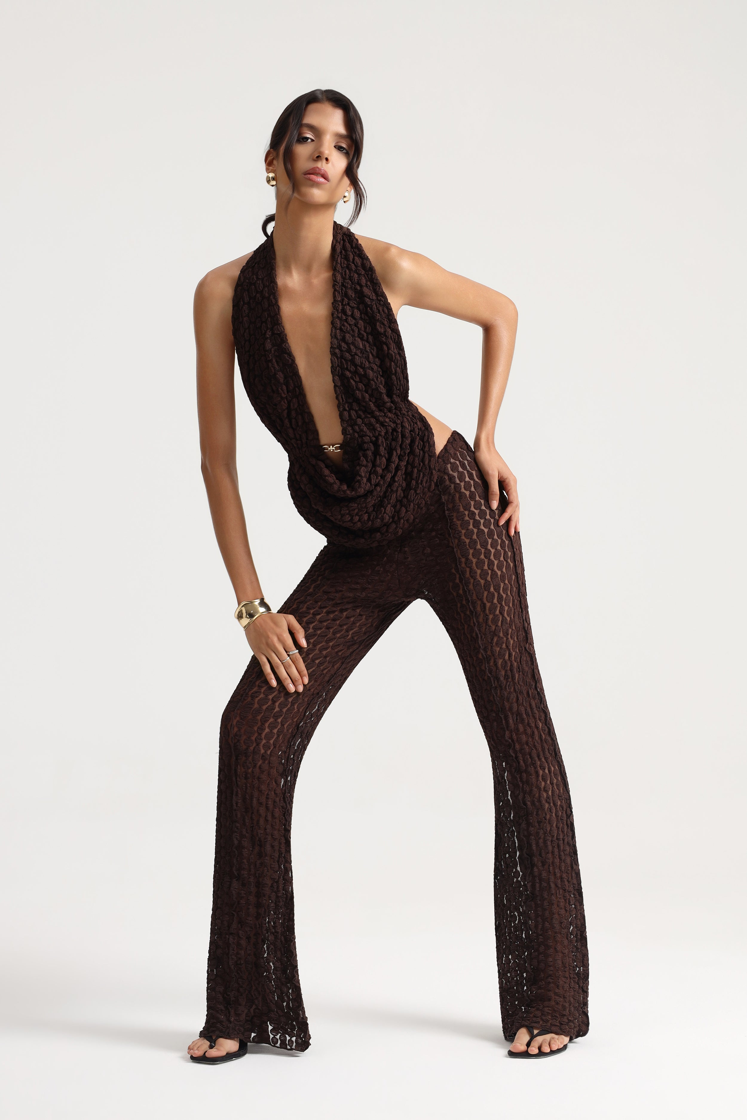 Luma Brown Lace Beach Pants